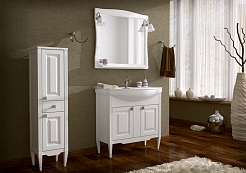 ASB-Woodline Зеркало для ванной Модена 85 белый, массив ясеня – фотография-2