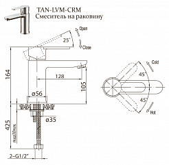 BelBagno Смеситель для раковины TANARO TAN-LVM-CRM – фотография-2