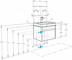 Акватон Тумба с раковиной Марти 55 белый/дуб эндгрейн – фотография-10