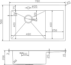 Mixline Мойка кухонная Pro 78 L сатин – фотография-5