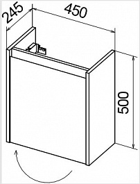 BelBagno Тумба с раковиной KRAFT MINI 450 L Pietra Grigio – фотография-2