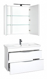 Aquanet Зеркальный шкаф "Эвора 100" белый – фотография-6