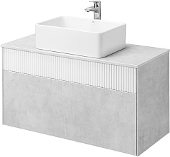 Акватон Мебель для ванной Марбл 100 подвесная слэйт/белая матовая – фотография-3