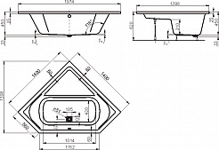 Vagnerplast Акриловая ванна Cavallo corner 140 – фотография-2