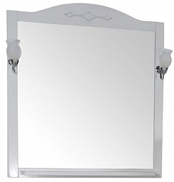 ASB-Woodline Зеркало для ванной Флоренция Квадро 80 патина, серебро, массив ясеня – фотография-1