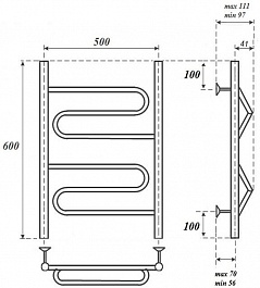 Point Полотенцесушитель электрический П2 500x600 PN01156E хром – фотография-4