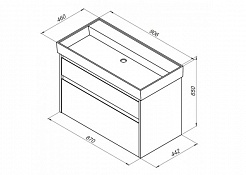 Aquanet Мебель для ванной Nova Lite 90 2 ящика, дуб рошелье – фотография-9