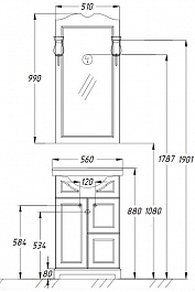 Opadiris Тумба с раковиной Клио 50 беленый бук – фотография-2