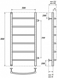 Point Полотенцесушитель водяной П6 500x800 PN04558 хром – фотография-3