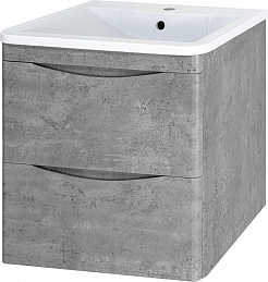 Misty Мебель для ванной Атлантик 60 L 2 ящика подвесная серый камень – фотография-3