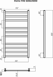 Terminus Полотенцесушитель водяной Ното П10 500x1000 хром – фотография-3