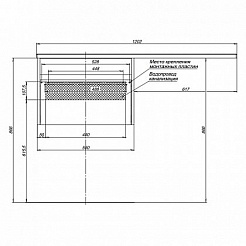 Aquanet Тумба с раковиной Токио 120 L подвесная – фотография-13