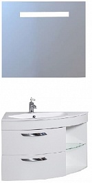 De Aqua Мебель для ванной Трио Люкс 90 L, зеркало Экстра EXT 90 F – фотография-1