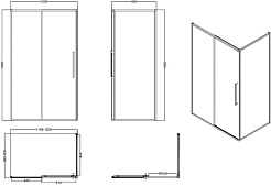 Esbano Душевой уголок Surf 120x90 ESS-129PS-B профиль черный матовый стекло прозрачное – фотография-9