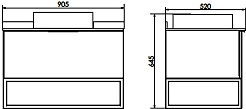 Comforty Тумба с раковиной Порто 90 9110 подвесная дуб дымчатый/серый графит – фотография-12