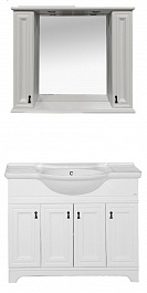 Misty Мебель для ванной Лувр 105,зеркало-шкаф, белая – фотография-1