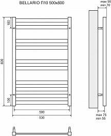 Lemark Полотенцесушитель электрический Bellario П10 500x800 хром – фотография-5