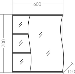 СанТа Зеркальный шкаф Волна 60 R – фотография-8