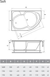 Relisan Акриловая ванна Sofi 170x90 L – фотография-8