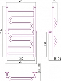 Стилье Полотенцесушитель Универсал-51 800х400 – фотография-2