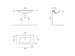 GSI Подвесная раковина Pura 8844111 100 см – фотография-3