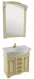Aquanet Зеркало для ванной "Луис 80" бежевое (173216) – фотография-2