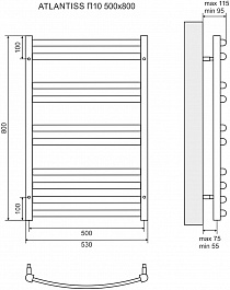 Lemark Полотенцесушитель электрический Atlantiss П10 500x800 черный – фотография-5