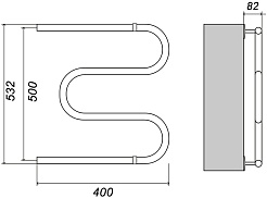 Domoterm Полотенцесушитель водяной М 500x400 Антиток хром – фотография-3