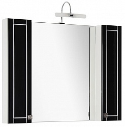Aquanet Зеркальный шкаф "Честер 105" черный/серебро – фотография-1