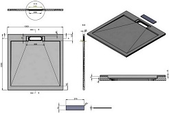 Esbano Душевой поддон Luxe 100x100 ESP-LX100W белый матовый – фотография-7