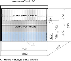 Style Line Мебель для ванной Стокгольм 80 подвесная белый рифленый софт – фотография-13