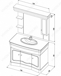 Aquanet Зеркальный шкаф Греция new 110 – фотография-5