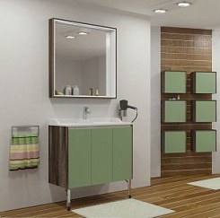 Акватон Мебель для ванной "Фабиа 65" фисташковая/дуб инканто – фотография-5