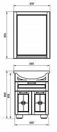 ASB-Woodline Зеркало для ванной Бергамо 65 белое, массив ясеня – фотография-3