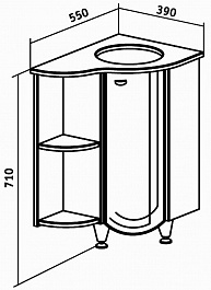 Runo Мебель для ванной Бис L угловая – фотография-6