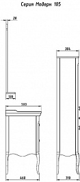 ASB-Woodline Тумба с раковиной Модерн 105 белый, (патина серебро) – фотография-18