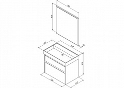 Aquanet Мебель для ванной Nova Lite 75 2 ящика, дуб рустикальный – фотография-6