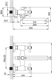 Lemark Смеситель для ванны Standard LM2113C универсальный хром – фотография-2