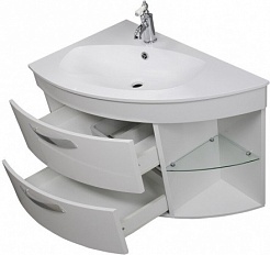 De Aqua Мебель для ванной Трио Люкс 90 L, зеркало Алюминиум – фотография-3