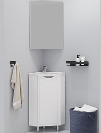 Corozo Мебель для ванной Мирра 40 угловая белая – фотография-1