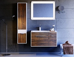 Aqwella Мебель для ванной Malaga 90 L крафт темный – фотография-2
