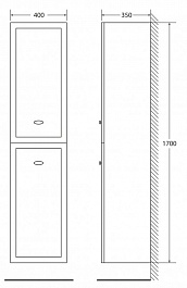 BelBagno Пенал для ванной DUBLIN 1700 Bianco Lucido – фотография-2