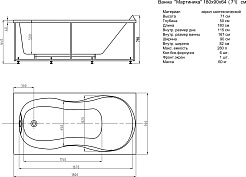 Aquatek Акриловая ванна Мартиника 180x90 R с экраном – фотография-4