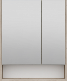 Misty Зеркальный шкаф Мускат 70 дуб галифакс белый – фотография-1