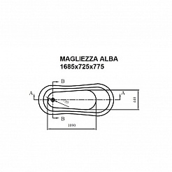 Фэма Акриловая ванна "Alba 168", ножки золото, покрытие RAL матовое – фотография-3