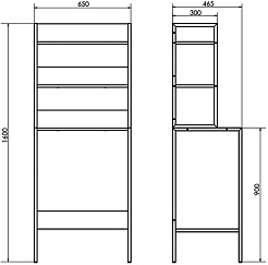 Comforty Стеллаж 65 под стиральную машину бетон светлый/черный – фотография-4