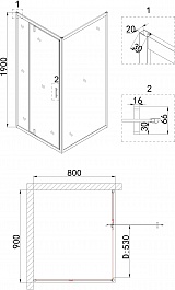 Niagara Душевой уголок Nova 90x80 NG-43-9AG-A80G – фотография-8