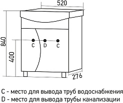 Mixline Мебель для ванной Эталон 52 L белая – фотография-9