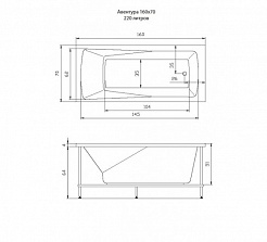 Aquatika Акриловая ванна H2O Авентура Basic 160x70 cм – фотография-2