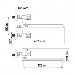 WasserKRAFT Смеситель для ванны "Amper 2902L" – фотография-3